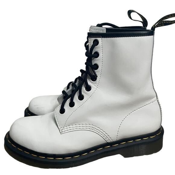 Doc‎ Martens 1182 White Patent Combat Boots Size 8 - Picture 3 of 13